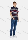Wholesale Men's Casual Short Sleeve Button Front Striped Colorblock Polo Shirt - Liuhuamall
