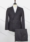 Wholesale Men's Formal Plaid Print Flap Pockets Double Breasted Blazer & Suit Pants 2-Piece Suit Sets OG2205-D2473-27# - Liuhuamall