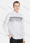 Wholesale Men's Casual Collared Long Sleeve Button Down Wave Print Shirt P001-2# - Liuhuamall
