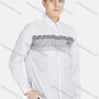 Wholesale Men's Casual Collared Long Sleeve Button Down Wave Print Shirt P001-2# preview