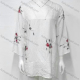 Wholesale Women's Casual Floral Hollow Out Lace Trim Crew Neck 3/4 Sleeve Top 003# White Wholesale Clothing Market & Suppliers -LIUHUAMALL