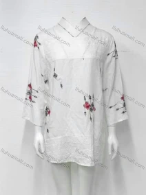 Wholesale Women's Casual Floral Hollow Out Lace Trim Crew Neck 3/4 Sleeve Top 003#, LIUHUA CLOTHING WHOLESALE