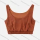 Wholesale Women's Plain Scoop Neck Crop Tank Top & Drawstring Multiple Flap Pockets Pants Set Coffee Guangzhou Clothing Wholesale Market & Suppliers -LIUHUAMALL