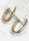 Wholesale Fashionable Copper Gold Plated Hoop Rhinestone Hypoallergenic Earrings - Liuhuamall