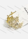 Wholesale Fashionable Copper Gold Plated Hoop Cross Rhinestone Hypoallergenic Earrings - Liuhuamall