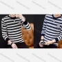 Wholesale Men's Casual Slim Fit Long Sleeve Patch Label Striped Knit Sweater preview