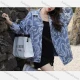 Wholesale Women's Casual Chain Print Flap Pockets Button Down Long Sleeve Denim Jacket Denim Clothing Wholesale Market Liuhua