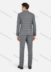 Wholesale Men's Formal Business Plaid Print Slim Fit Lapel Suit Jacket With Waistcoat 3 Piece Set - Liuhuamall