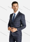 Wholesale Men's 2-Piece Plaid Lapel Blazer&Pants Slim Fit Suit Set - Liuhuamall