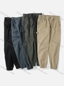 Wholesale Men's Casual Plain Ankle Length Drawstring Joggers, LIUHUA CLOTHING WHOLESALE