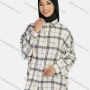 Wholesale Women's Casual Plaid Print Button Down Shirt Without Hijab preview