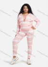 Wholesale Women's Casual Tie Dye V Neck Lace Up Kangaroo Pocket Hoodie & Drawstring Pocket Pants 2 Piece Set - Liuhuamall