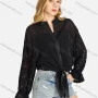 Wholesale Women's Casual Stand Collar Button Down Blouse & Cami Set preview