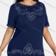 Wholesale Women's Elegant Round Neck Floral Embroidery Short Sleeve T-Shirt 11# Clothing Wholesale Market Liuhua