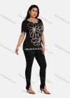 Wholesale Women's Elegant Round Neck Gradient Floral Embroidery Short Sleeve T-Shirt - Liuhuamall