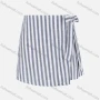 Wholesale Women's Linen Two Tone Vertical Stripe Tie Side Shorts preview