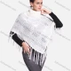 Wholesale Woman's Casual Plain Print Knitted Fabric Turtleneck Neck Shawl 6150# White Clothing Wholesale Market Liuhua