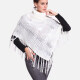 Woman's Casual Plain Print Knitted Fabric Turtleneck Neck Shawl 6150# White Clothing Wholesale Market -LIUHUA