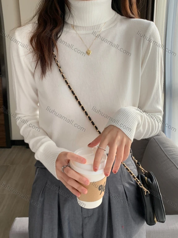 Wholesale Women's Casual Plain Turtleneck Long Sleeve Sweater Tops 8013#