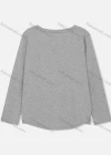 Wholesale Women's Casual Crew Neck Long Sleeve Side Slit Plain Top - Liuhuamall