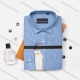 Wholesale Men's Formal Long Sleeve Collared Button Down Plain Shirts GF220702-3# Blue Clothing Wholesale Market Liuhua