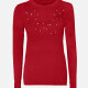 Women's Round Neck Long Sleeve Pearl Decor Plain Sweater B717# Clothing Wholesale Market -LIUHUA