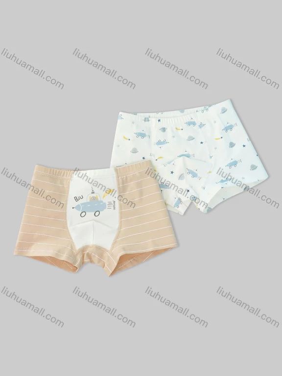Wholesale Boys Cute Graphic Boyshort Underwear Panties (2 Pieces of Pack) ND808#