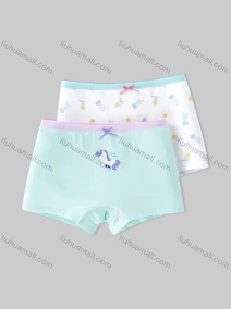 Wholesale Girls Assorted Colors Lovely Graphic Underwear Boxer Panties (2 Pieces of Pack) GD202#, LIUHUA CLOTHING WHOLESALE
