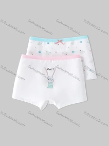 Wholesale Girls Assorted Colors Lovely Graphic Underwear Boxer Panties (2 Pieces of Pack) GD203#, LIUHUA CLOTHING WHOLESALE