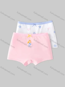 Wholesale Girls Assorted Colors Lovely Graphic Underwear Boxer Panties (2 Pieces of Pack) GD205#, LIUHUA CLOTHING WHOLESALE