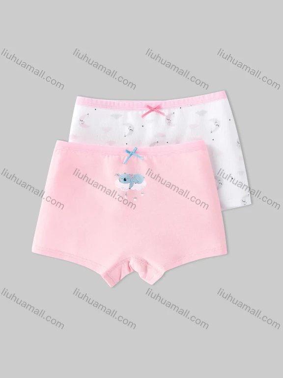 Wholesale Girls Assorted Colors Lovely Graphic Underwear Boxer Panties (2 Pieces of Pack) GD210#