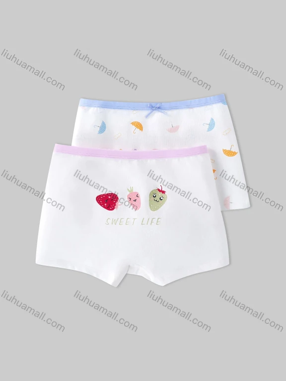 Wholesale Girls Assorted Colors Lovely Graphic Underwear Boxer Panties (2 Pieces of Pack) GD210#