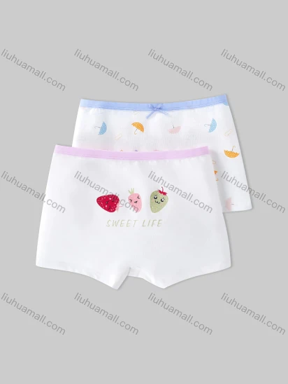 Wholesale Girls Assorted Colors Lovely Graphic Underwear Boxer Panties (2 Pieces of Pack) GD210#
