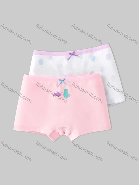 Wholesale Girls Assorted Colors Lovely Graphic Underwear Boxer Panties (2 Pieces of Pack) GD212#
