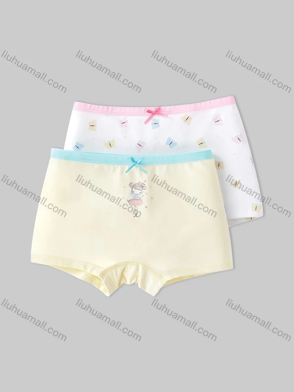 Wholesale Girls Assorted Colors Lovely Graphic Underwear Boxer Panties (2 Pieces of Pack) GD213#