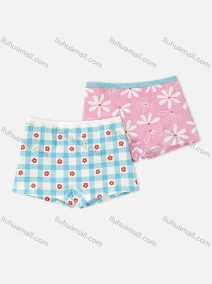 Wholesale Girls Assorted Colors Lovely Graphic Underwear Boxer Panties (2 Pieces of Pack), LIUHUA CLOTHING WHOLESALE