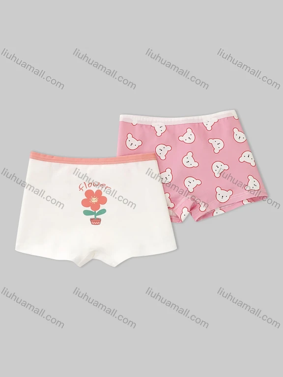 Wholesale Girls Assorted Colors Lovely Graphic Underwear Boxer Panties (2 Pieces of Pack) GD311#