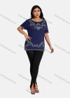 Wholesale Women's Elegant Round Neck Floral Embroidery Short Sleeve T-Shirt - Liuhuamall