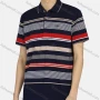 Wholesale Men's Casual Short Sleeve Button Front Striped Colorblock Polo Shirt preview