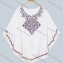 Wholesale Women's Boho Notched Neck Embroidery Folk Art Floral Poncho 8602# preview