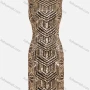 Wholesale Women's Vintage Square Neck Sleeveless Backless Sequin Bodycon Cocktail Dress 99035# preview