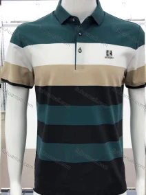 Wholesale Men's Short Sleeve Striped Casual Polo Shirt A09, LIUHUA CLOTHING WHOLESALE