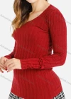Wholesale Women's Plain Rib-knit Round Neck Long Sleeve Slim Fit Knit Top - Liuhuamall
