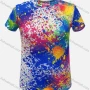 Wholesale Women's Round Neck Multicolor Tie Dye Ink Splash Casual T-Shirt preview