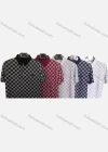 Wholesale Men's Casual Checkerboard Print Short Sleeve Polo Shirt - Liuhuamall