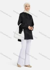 Wholesale Women's Casual Plain Long Sleeve Curved Hem Shirts 1370# - Liuhuamall