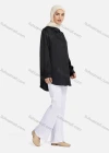 Wholesale Women's Casual Plain Long Sleeve Curved Hem Shirts 1370# - Liuhuamall
