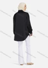 Wholesale Women's Casual Plain Long Sleeve Curved Hem Shirts 1370# - Liuhuamall