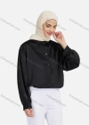 Wholesale Women's Casual Plain Long Sleeve Curved Hem Shirts 1370# - Liuhuamall