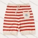 Wholesale Kids Casual Drawstring Patch Pocket Striped Knit Shorts MB22AKZ625# Red Clothing Wholesale Market Liuhua